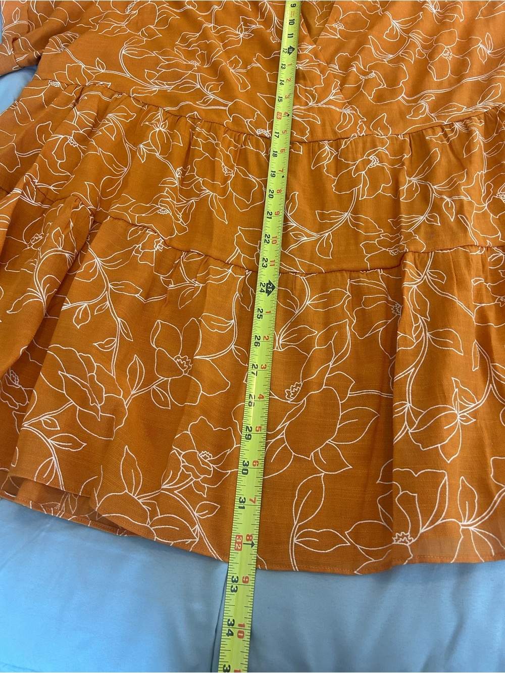 Cato Orange Floral Wrap-top Tiered Blouse - Picture 12 of 14